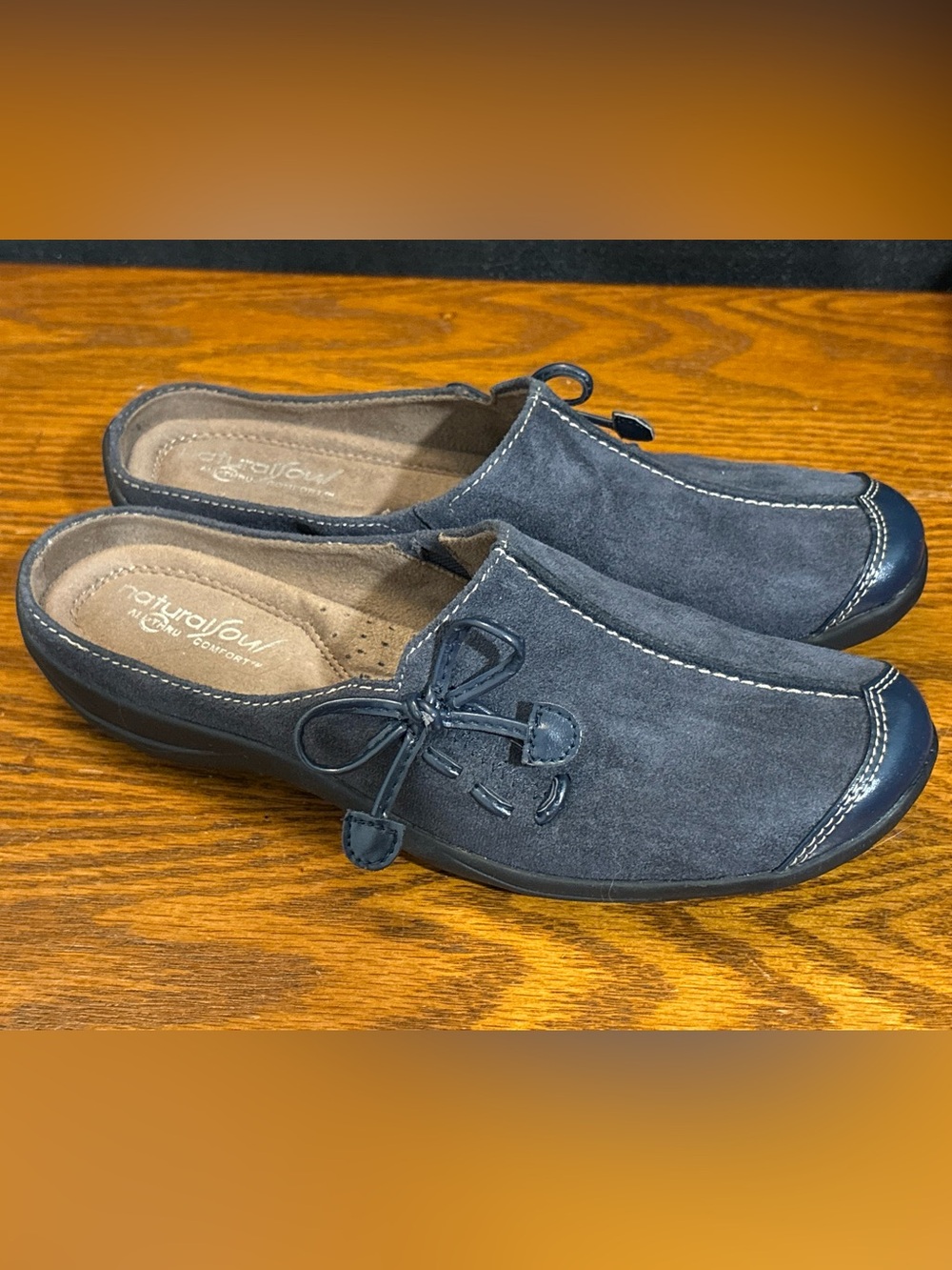 Natural Soul by Naturalizer Fanner Navy Blue Mule Clogs Women’s 5.5M
